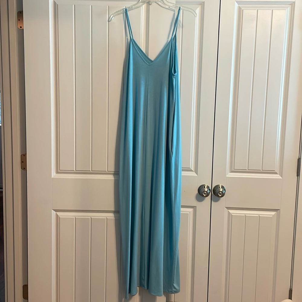 Maxi cotton spaghetti strap dress.